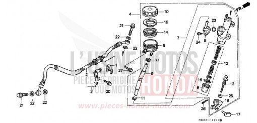 MAITRE-CYLINDRE FREIN AR. CYLINDRE CBR900RRP de 1993